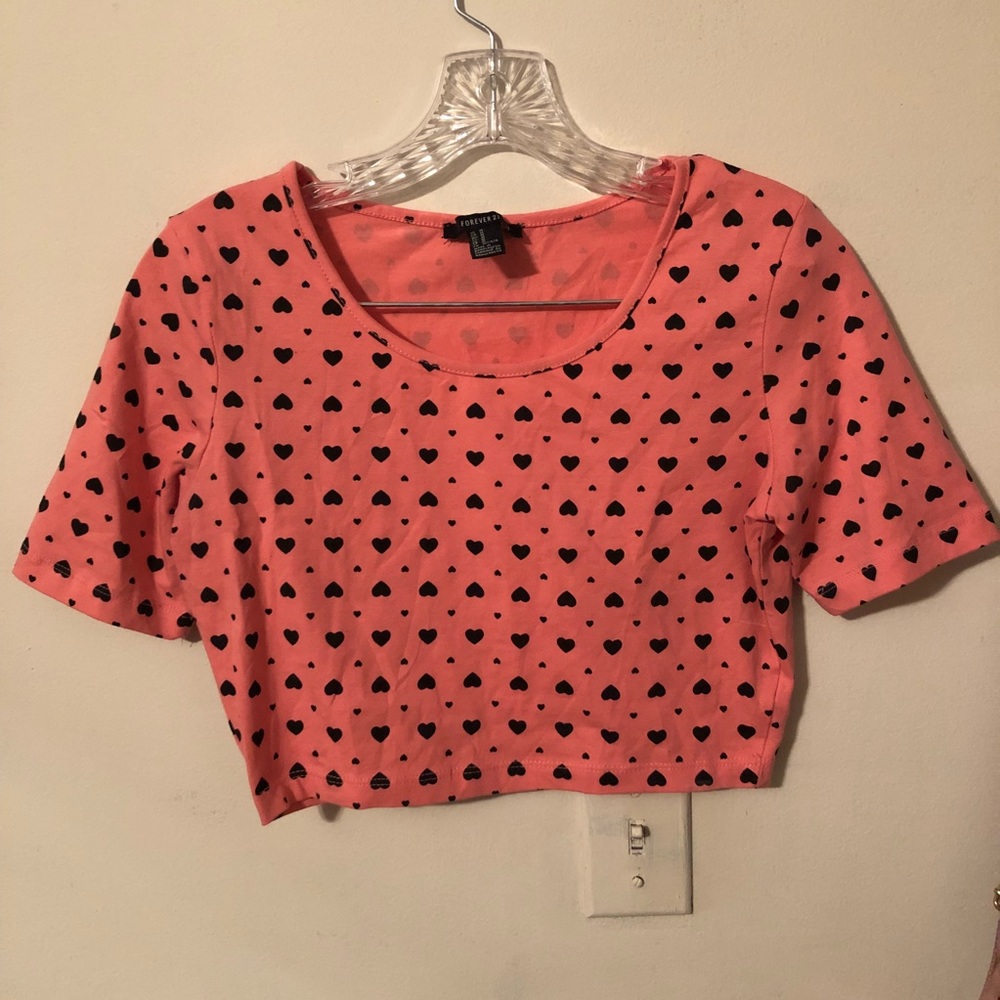 Forever 21 Pink Heart Crop Top 💕